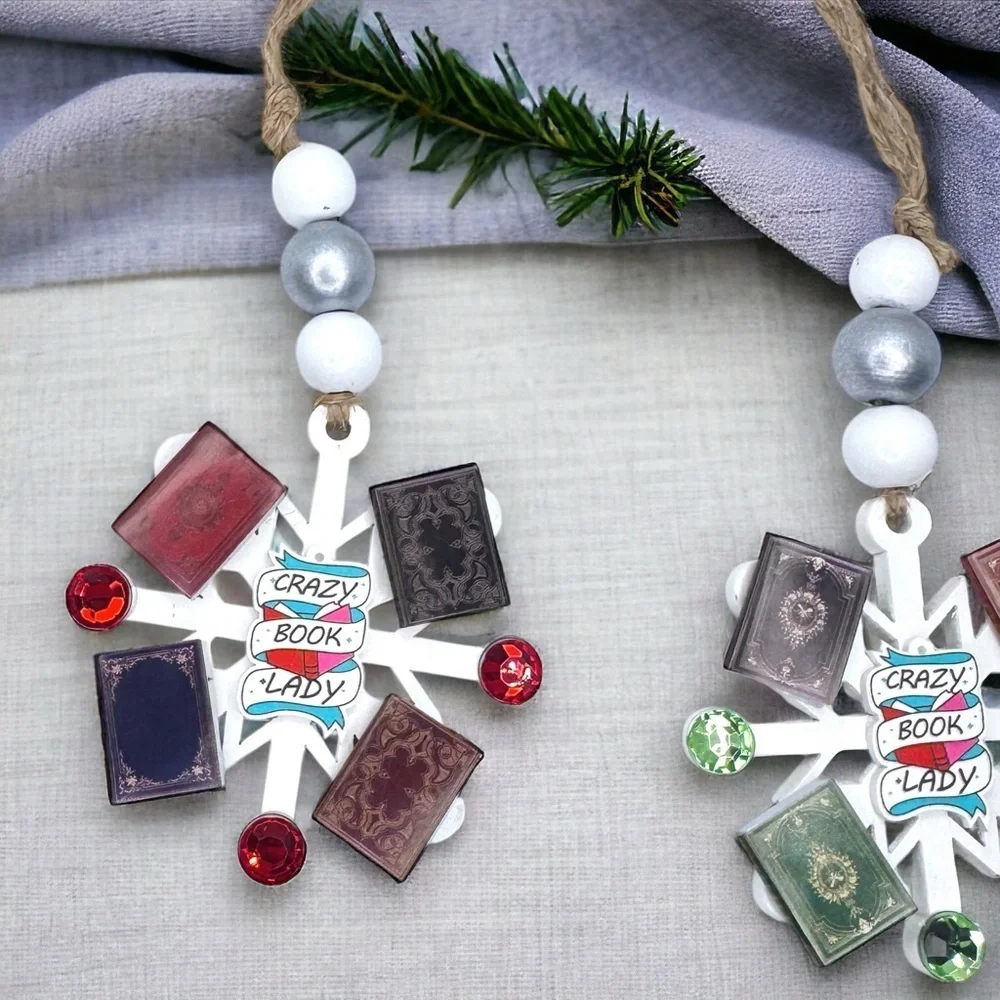 Crazy Book Lady Christmas Ornament: A Whimsical Tribute to Book Lovers! Handmade